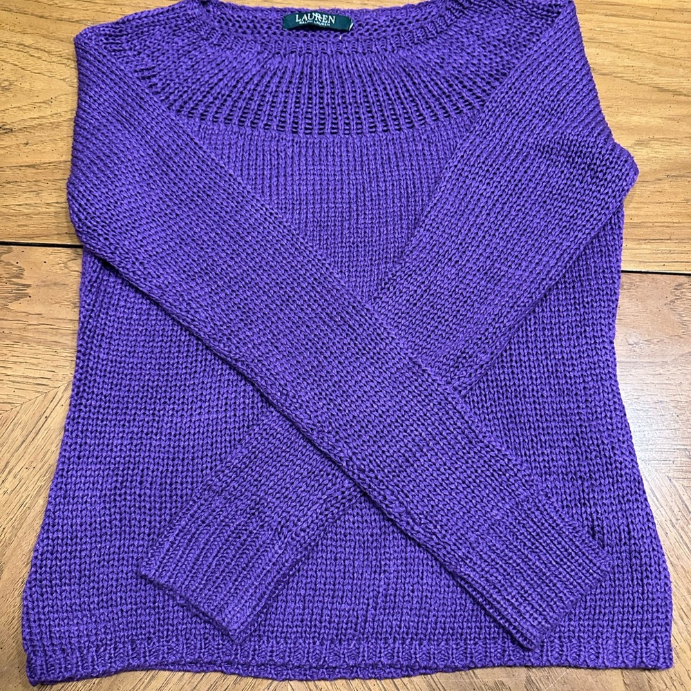 Lauren Ralph Lauren Vibrant Purple Crew Neck Sweater
